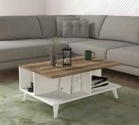 بكج طاولة تلفزيون وطاولة قهوة وركن قهوة لون ابيض و...