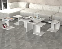 طاولة قهوة اربع قطع ابيض