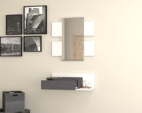 مدخل بمرايه لون ابيض ورمادي موديل Kary