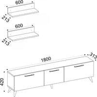 طاوله تلفزيون Mareat ابيض