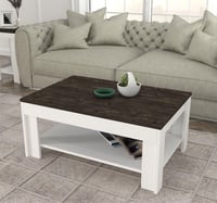 طاولة قهوة مودرن بسطح خشبي