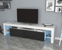 طاولة تلفاز اسود وابيض اضاءة (صناعة تركية) موديل S...