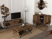 بكج طاولة تلفزيون وطاولة قهوة وركن للقهوة Prego