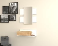 مدخل بمرايه لون ابيض وخشبي موديل Kary