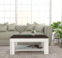 طاولة قهوة مودرن بسطح خشبي