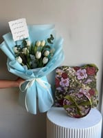 باقة التوليب مع شوكولاته هانوفريان