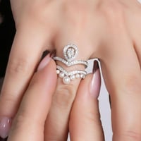 خاتم توينز ذهب أبيض والماس