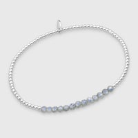 سوار فضة 925 مزين بأحجار كريمة طبيعية - ألوان متعد...