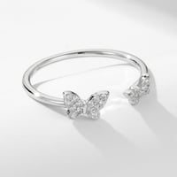 خاتم فراشة قابل للتعديل (فضة استرليني 925)