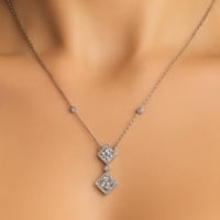 تألق المربع الذهبي: طقم عقد وأقراط هندسي زركونيا (...