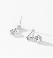 طقم قلادة وأقراط زركون بتصميم زهري (فضة إسترليني 9...