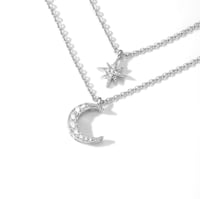 عقد القمر والنجمة السماوي (فضة إسترليني 925)