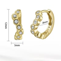 أقراط حلقية ذهبية كلاسيكية بحجر زركون 5A(فضة إسترل...