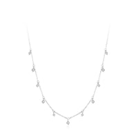 طقم فضة - عقد وأقراط مع زركون – (فضة إسترليني 925...