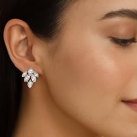 طقم الزهور الكريستالي الفضي (فضة إسترليني 925)