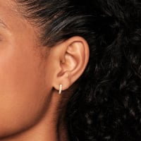 أقراط حلقية ذهبية كلاسيكية بحجر زركون 5A (فضة إستر...