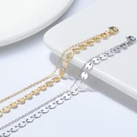 خلخال فضة بطبقتين بدوائر ناعمة (بلونين فضي وذهبي)...