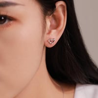 طقم قلب بزركون (فضة إسترليني 925 مطلية روديوم)