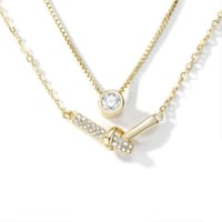 قلادة مطلية بالذهب متعددة الطبقات (فضة إسترليني 92...