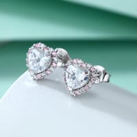 طقم القلوب الوردية الراقية (فضة إسترليني 925)