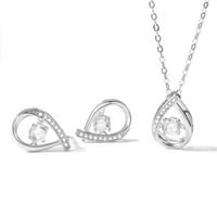 طقم الدمعة الأنيق الفضي (فضة إسترليني 925)