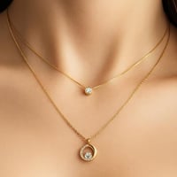 قلادة أوربت متعددة الطبقات مطلية بالذهب (فضة إسترل...