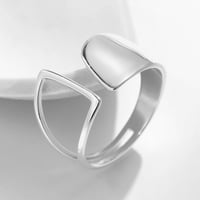 خاتم بارز من الفضة الإسترلينية بتصميم هندسي (فضة ا...