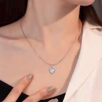 طقم القلوب الوردية الراقية (فضة إسترليني 925)