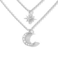 عقد القمر والنجمة السماوي (فضة إسترليني 925)