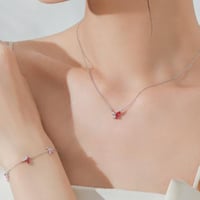 طقم فراشة الأناقة حجر زركون وردي (فضة إسترليني 925...