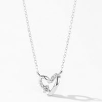 طقم قلب بزركون (فضة إسترليني 925 مطلية روديوم)