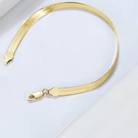 سوار هيرنجبون فلات مرن مطلي ذهب عيار 18 (فضة إسترل...