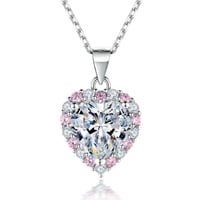 طقم القلوب الوردية الراقية (فضة إسترليني 925)