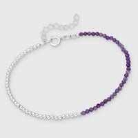 سوار خرز فضة 925 أنيق بأحجار كريمة طبيعية - ألوان...