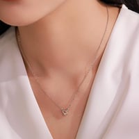 طقم قلب بزركون (فضة إسترليني 925 مطلية روديوم)