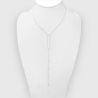 قلادة بار فضية أنيقة بزركون (فضة إسترليني 925)