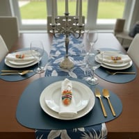 طقم سفره من ٨ أشخاص قاعدة صحن خواتم للمناديل و مفر...