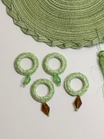 ٤ قاعدة صحن بالون الاخضر مع ٤ خاتم المنديل مع مناد...