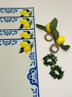 طقم الليمون ٤ قاعدات للصحون ٤ خواتم مناديل مع مناد...