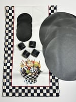 طقم ماكينزي ٤ إشخاص قاعدة للصحن و٤ الأكواب و رنر و...