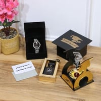 بوكس تخرج نسائي فاخر ساعة وعطر وهدية تذكارية 2025