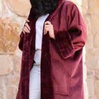 فروات نسائيه كلاسيكية لون عنابي شتوي