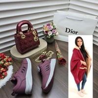 طقم نسائي شتوي فاخر مع شنطة وحذاء وشال فرو