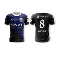 تيشرت نادي الهلال الاسودمع ازرق 2024