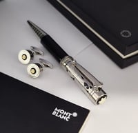 قلم مون بلان الفاخر مع أزرار أكمام متناسقة – رمز ا...