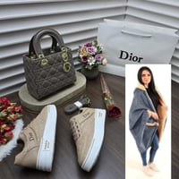 طقم نسائي شتوي فاخر مع شنطة وحذاء وشال فرو