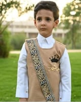 سديري عربي للأطفال بتصميم فاخر وتطريز ذهبي ملكي