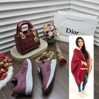 طقم نسائي شتوي فاخر مع شنطة وحذاء وشال فرو