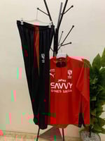 طقم سويتر تمارين نادي الهلال الجديد 2026 لون احمر