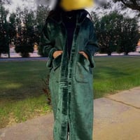 فروة شتوية أنيقة بلون أخضر داكن – فخامة تليق بذوقك...